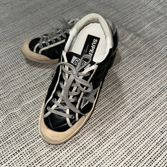 Golden Goose Super-Star Penstar in black matelassé nappa with silver star Sz 38 - Picture 2 of 14